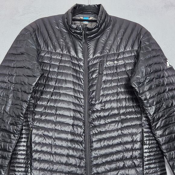 Eddie Bauer Jacket Mens Medium Black First Ascent Down Lightweight Puffer - Picture 5 of 13